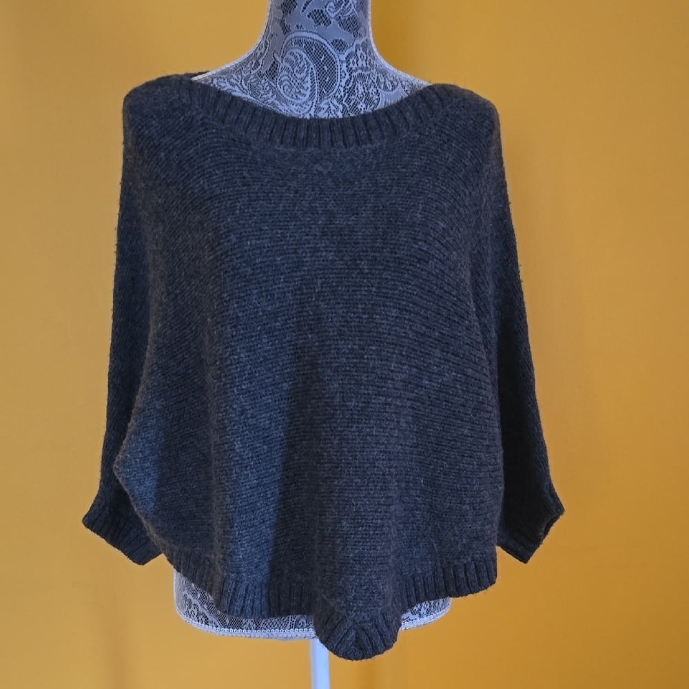 Vince Dark Gray Women's Poncho Sweater